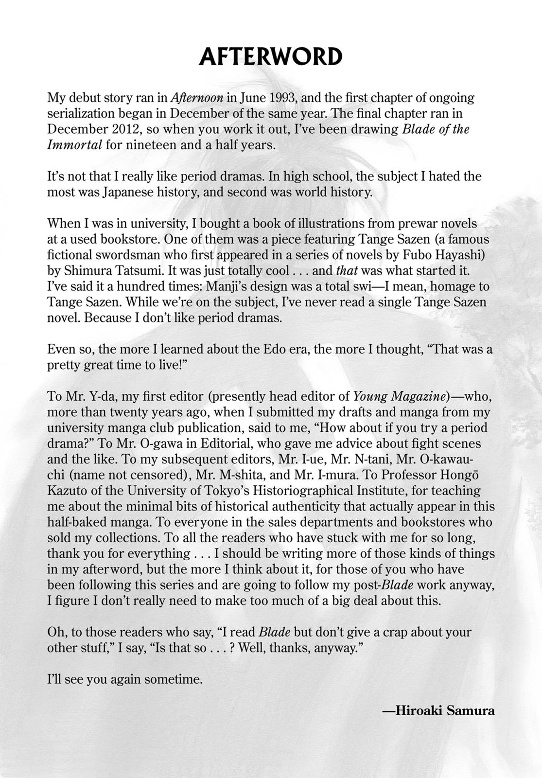 Read Blade of the Immortal EN Manga Online