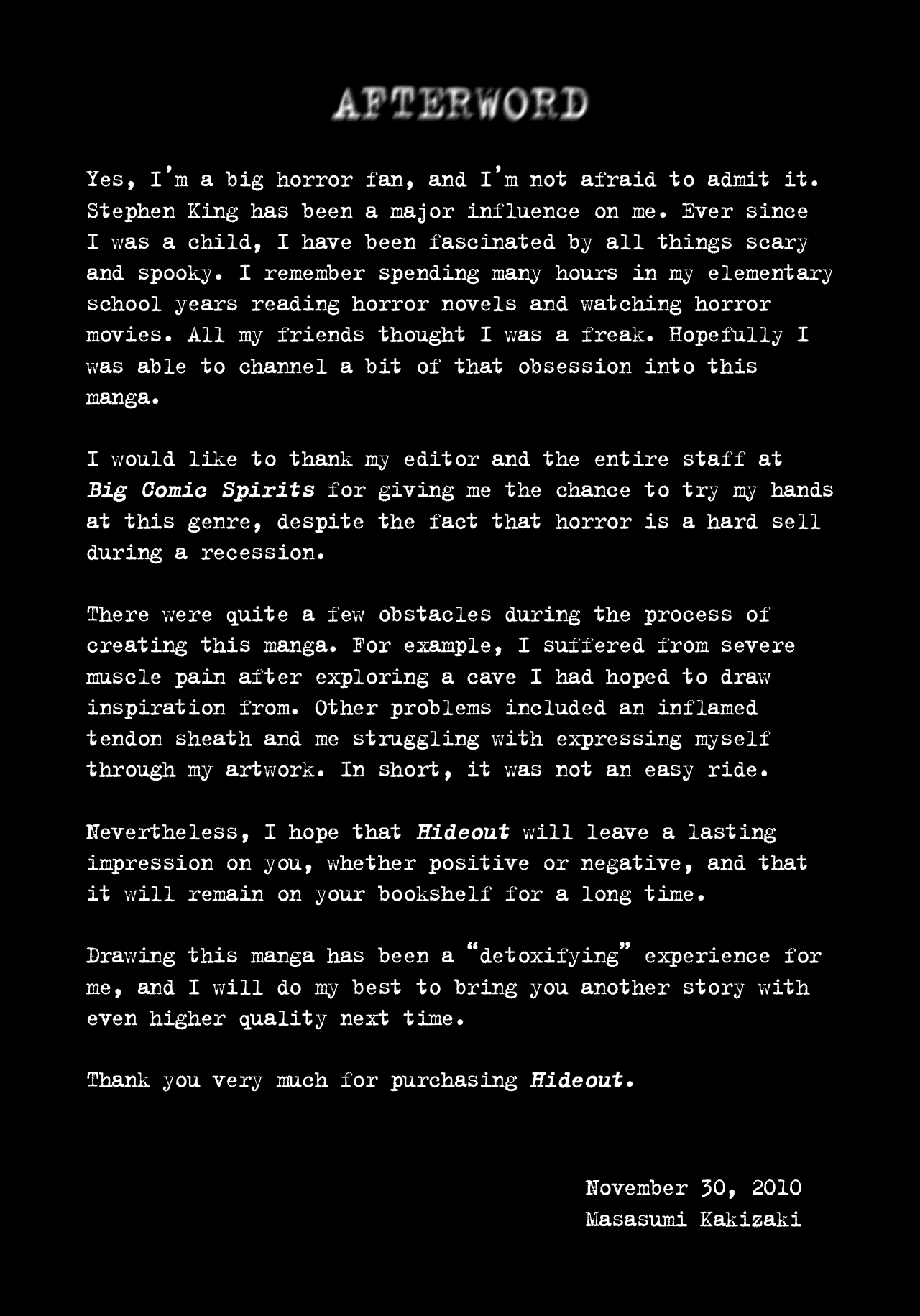 Read Hideout EN Manga Online