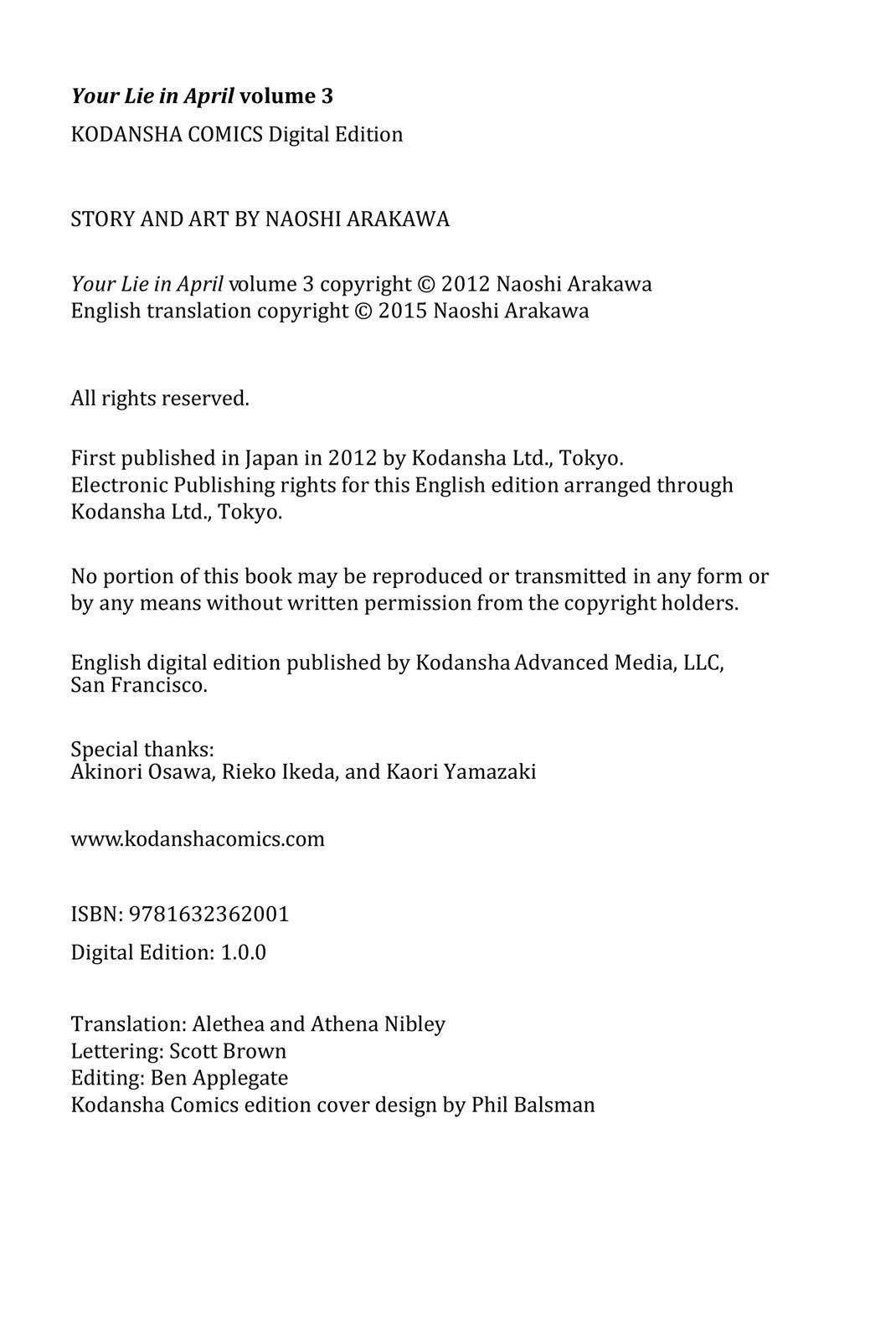 Read Your Lie in April EN Manga Online