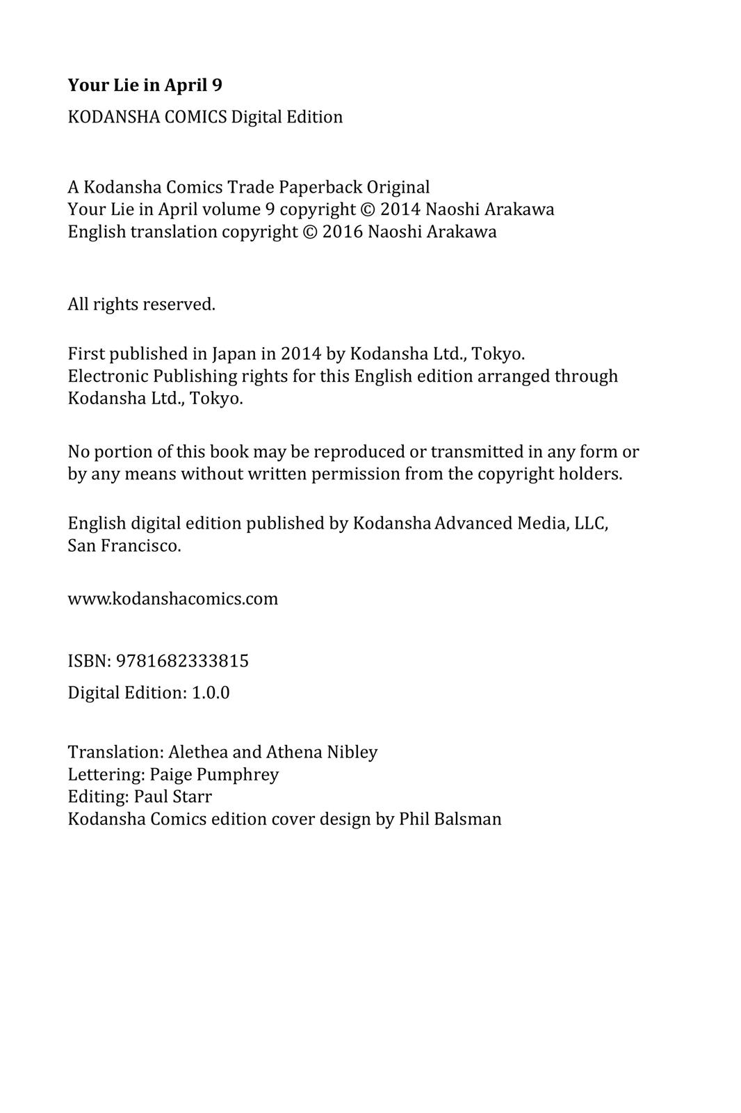 Read Your Lie in April EN Manga Online